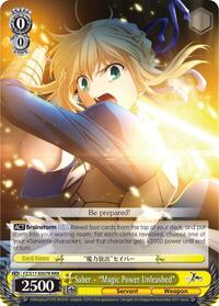Saber - "Magic Power Unleashed" (RRR) RRR waifu card — Weiss Schwarz