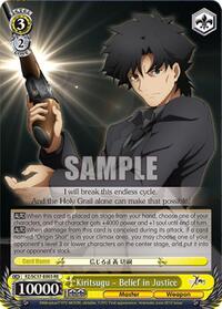 Kiritsugu - Belief in Justice Reprint waifu card — Weiss Schwarz