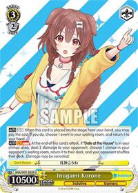 Inugami Korone U waifu card — Weiss Schwarz