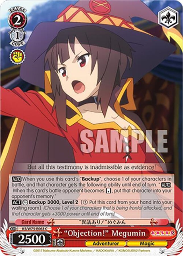 "Objection!" Megumin C waifu card — Weiss Schwarz