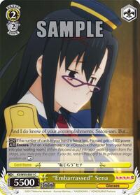 "Embarrassed" Sena C waifu card — Weiss Schwarz