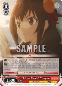 "Taken Aback" Yunyun U waifu card — Weiss Schwarz