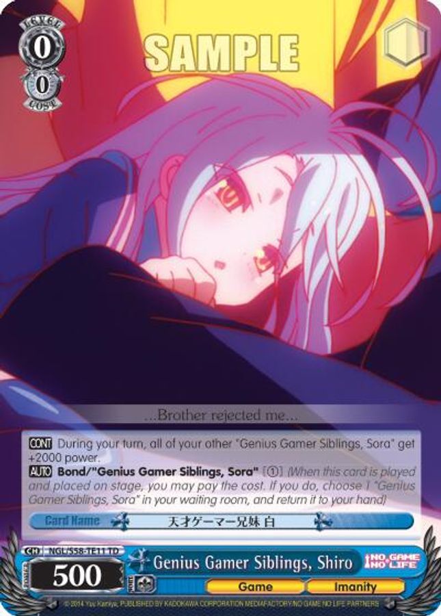 Shiro TrialDeck waifu card — Weiss Schwarz