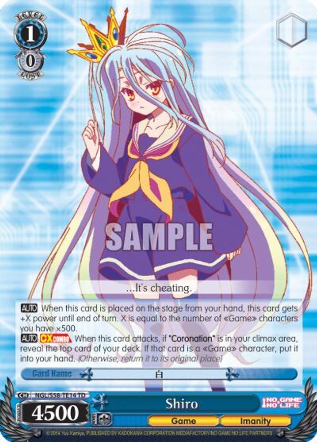 Shiro TrialDeck waifu card — Weiss Schwarz
