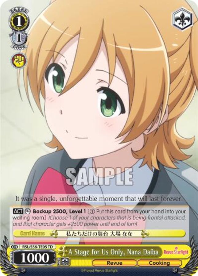 Nana Daiba TrialDeck waifu card — Weiss Schwarz