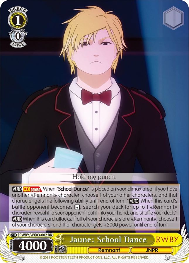 Jaune: School Dance RR waifu card — Weiss Schwarz