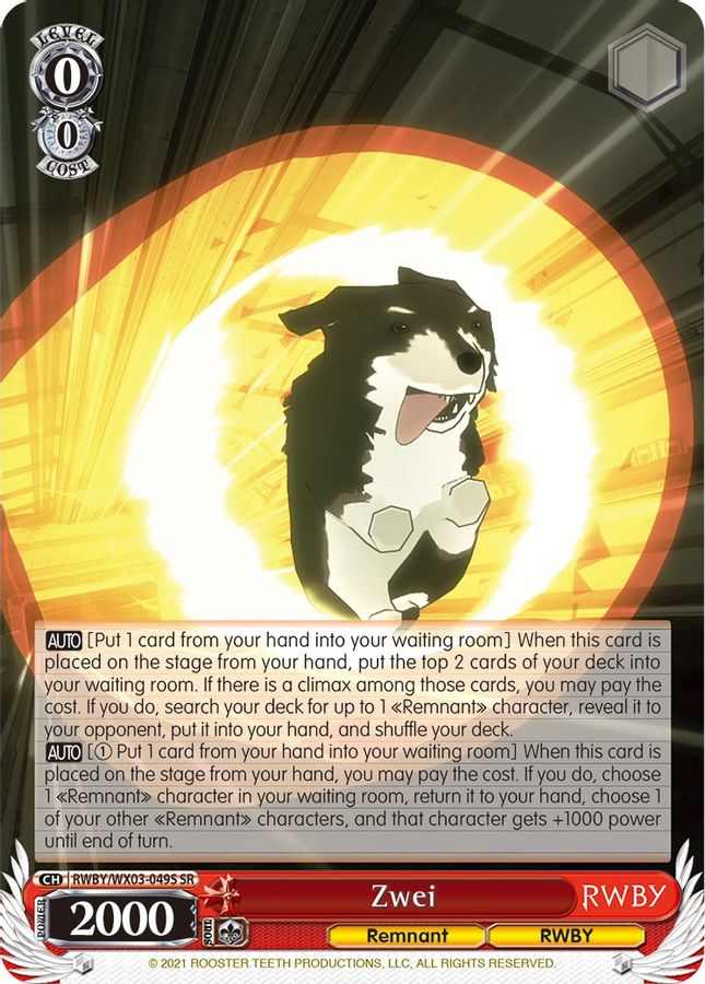 Zwei (SR) SR waifu card — Weiss Schwarz