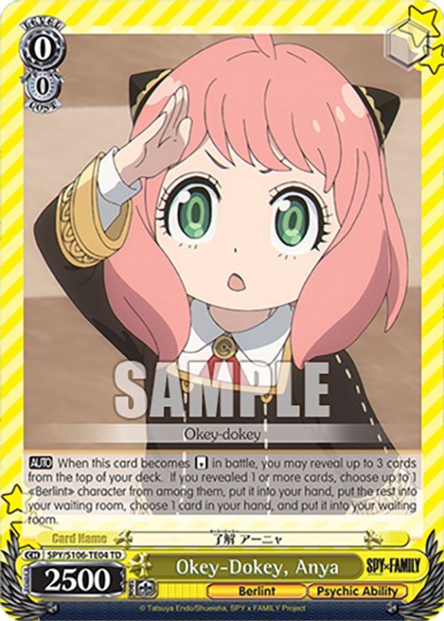 Anya TrialDeck waifu card — Weiss Schwarz